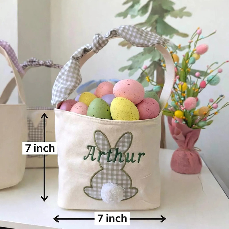 Personalized Embroidered Easter Toddler Egg Hunt Bucket