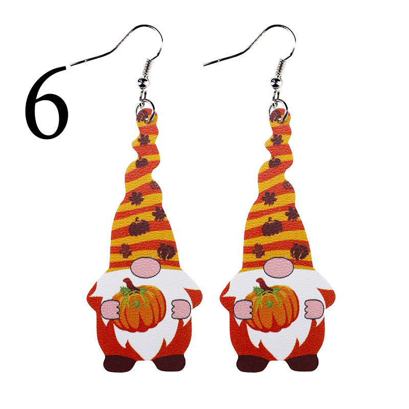 Halloween Thanksgiving Dwarf Leather Earrings