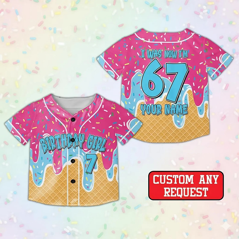 Personalized Meme 67 Six Seven Donut Dripping Birthday Class Baseball Jersey