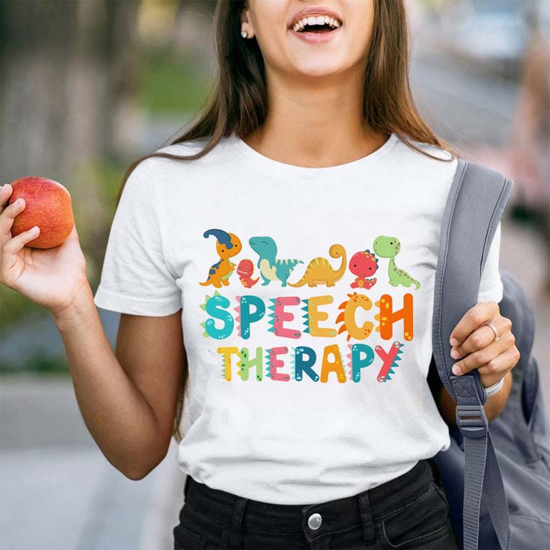 Dino Speech Therapy Teacher T-Shirt
