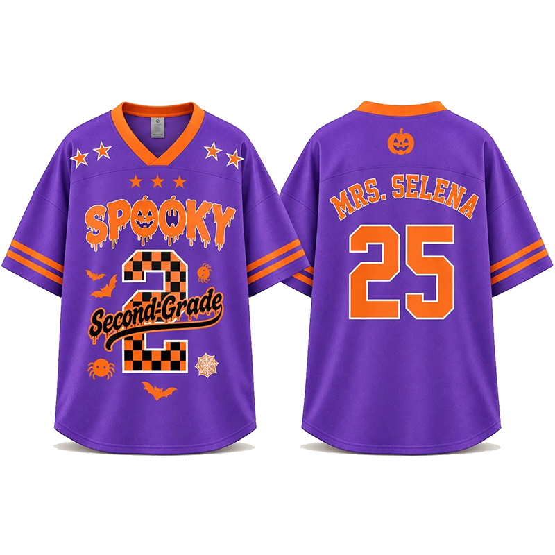 Personalized Spooky Checkered Teacher Mesh Jersey