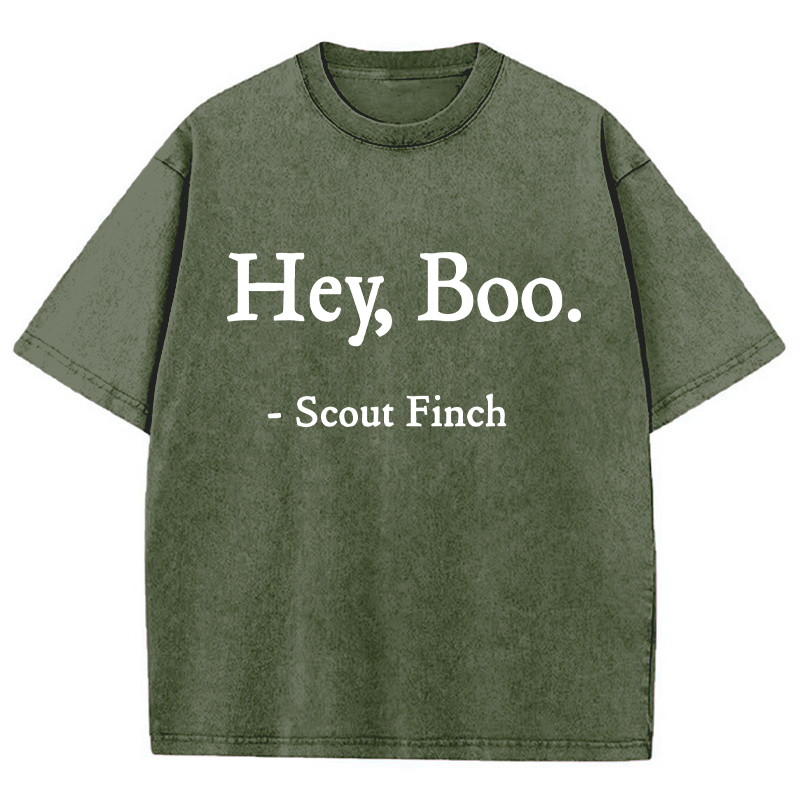 Hey Boo Teacher Washed T-Shirt