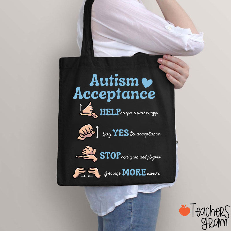 Autism Acceptance Teacher Tote Bag