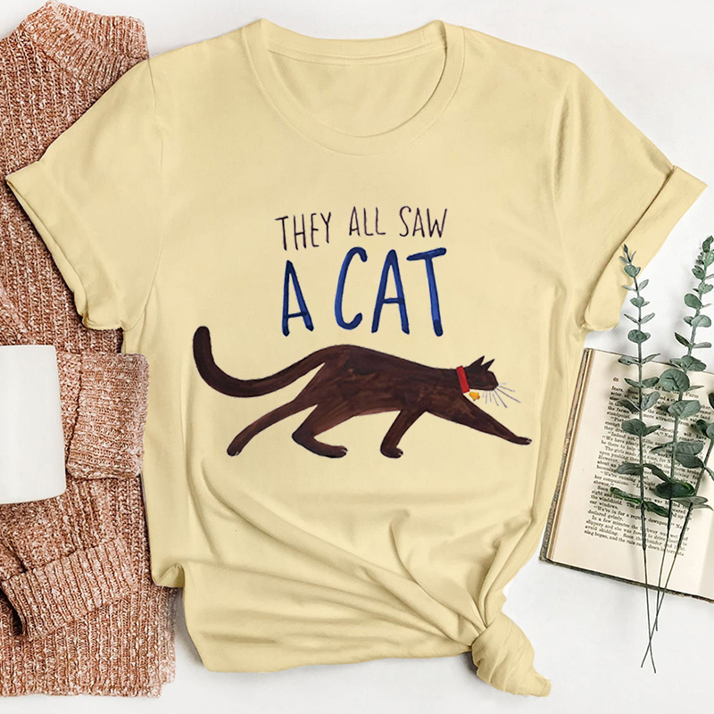They All Saw A Cat Teacher T-Shirt