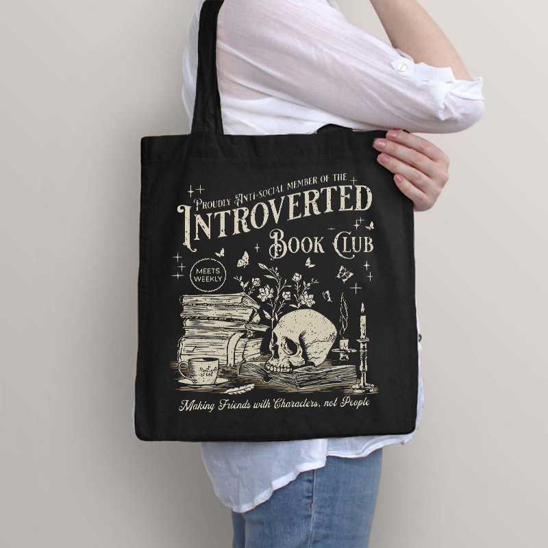 Introverted Book Club Teacher Tote Bag