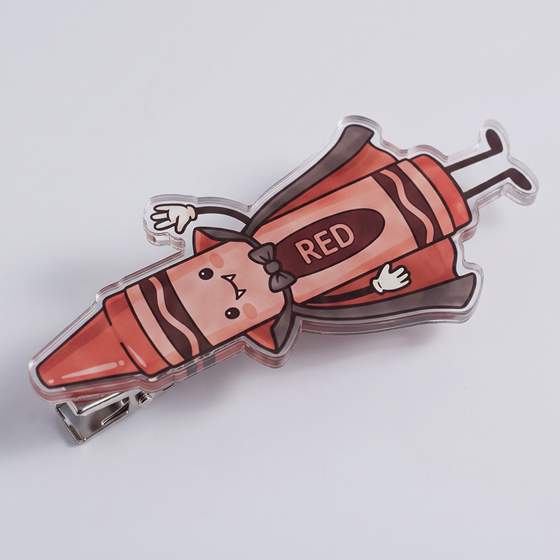 Kawaii Red Vampire Crayon Acrylic Duckbill Hair Clips