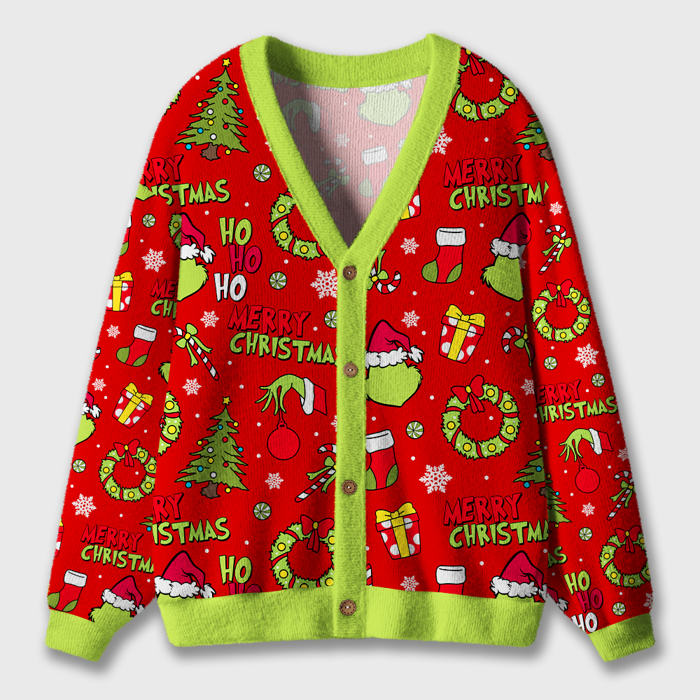 Ho Ho Ho Stole Christmas Teacher Ugly Cardigan Sweaters