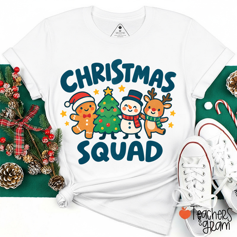 Cute Christmas Gang Teacher T-Shirt