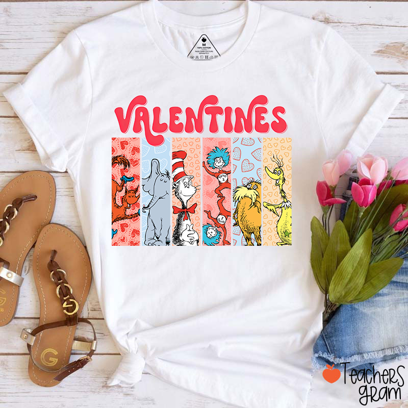 Children's Book Cat And Friends Valentines Teacher T-Shirt
