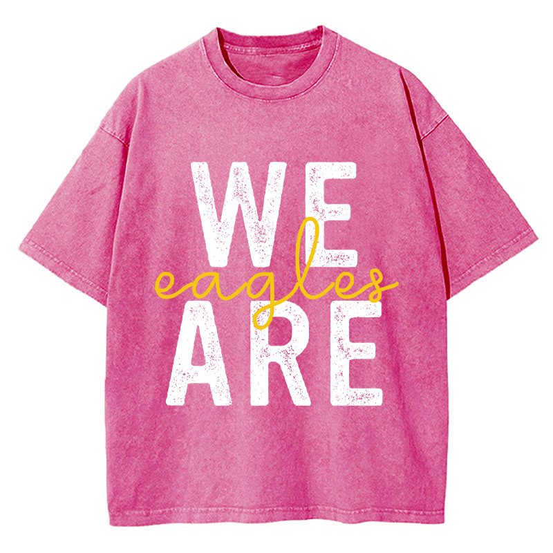 Personalized We Are We Are Winner Teacher Washed T-Shirt