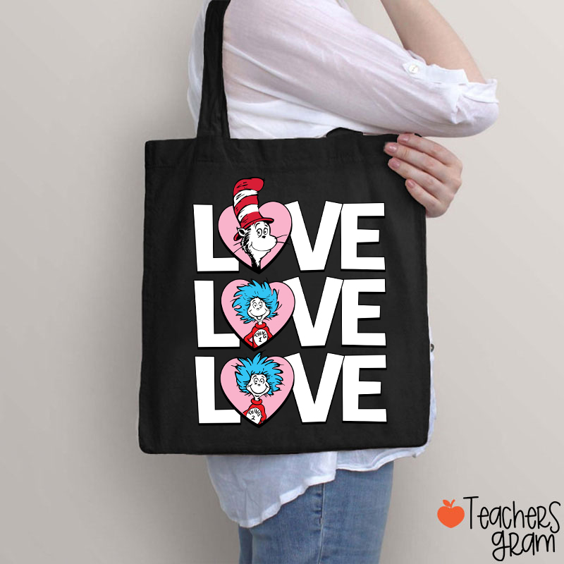 Valentine's Day With Cat And Things Teacher Tote Bag