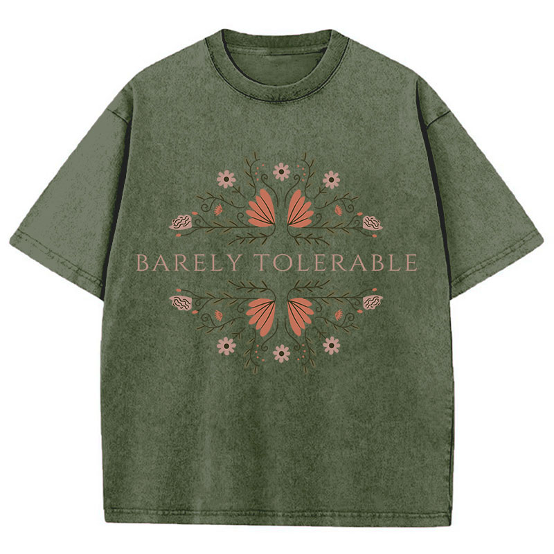 Barely Tolerable Pride And Prejudice Teacher Washed T-Shirt