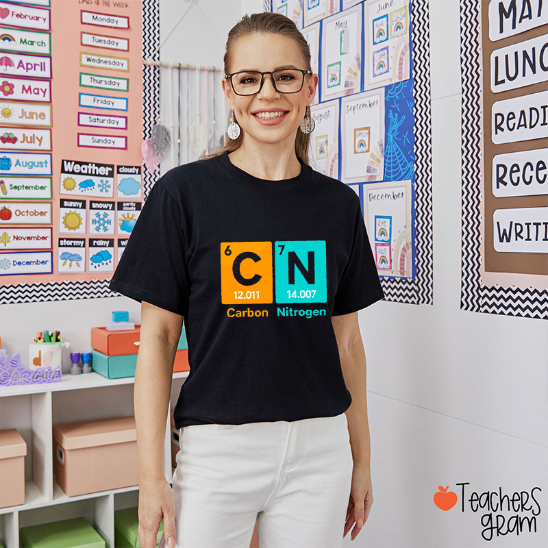 Carbon Nitrogen 67 Meme Funny Science Teacher T-Shirt