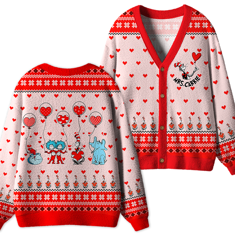 Children's Books Valentine's Day Teacher Ugly Cardigan Sweaters