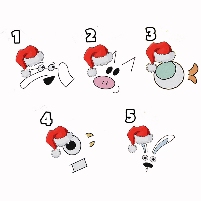 Personalized Christmas Santa Hat Cartoon Characters Teacher T-Shirt