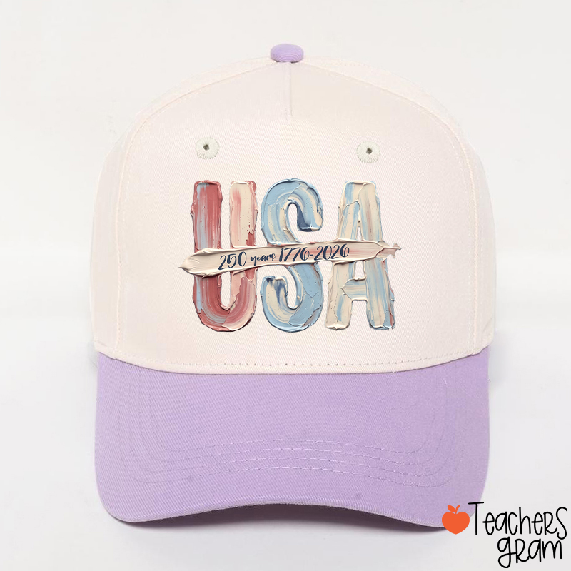 Watercolor USA 250 Years Teacher Baseball Cap