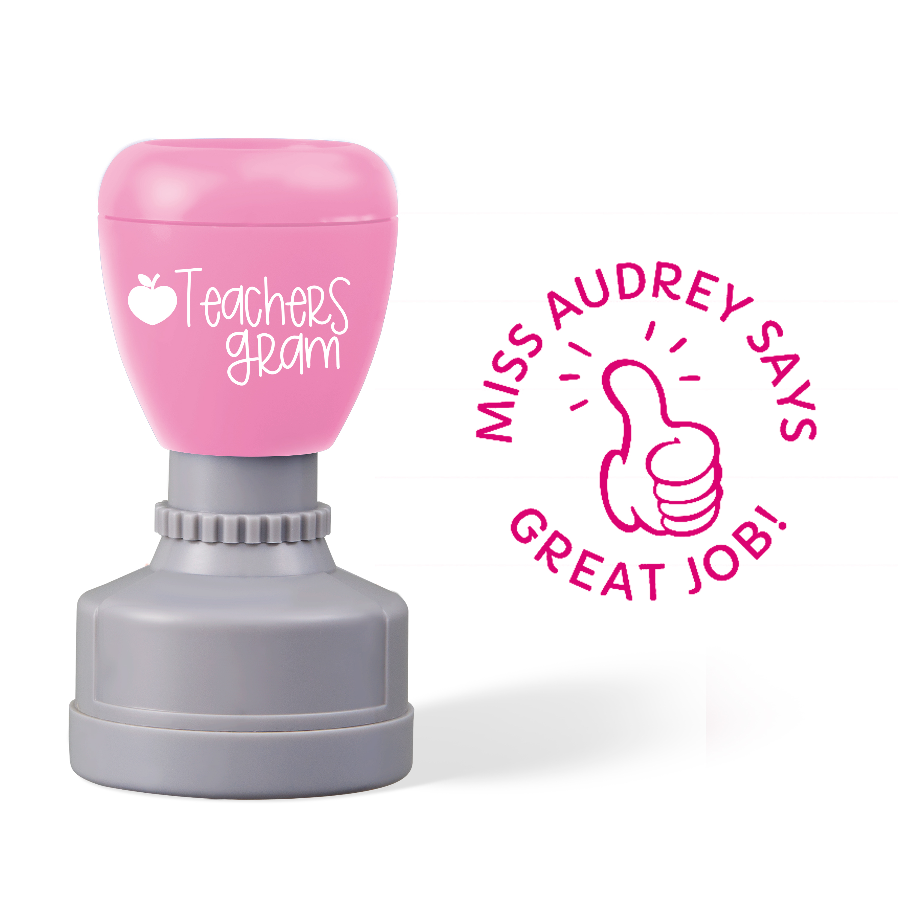 Personalized Name Great Job Thumbs Up Teacher Stamp