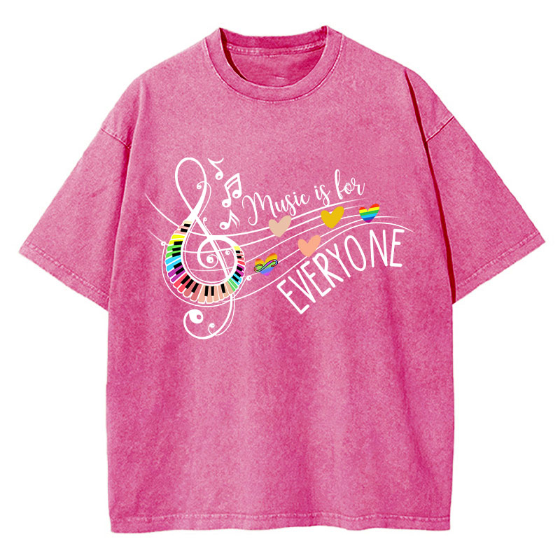 Music Is For Everyone Teacher Washed T-Shirt