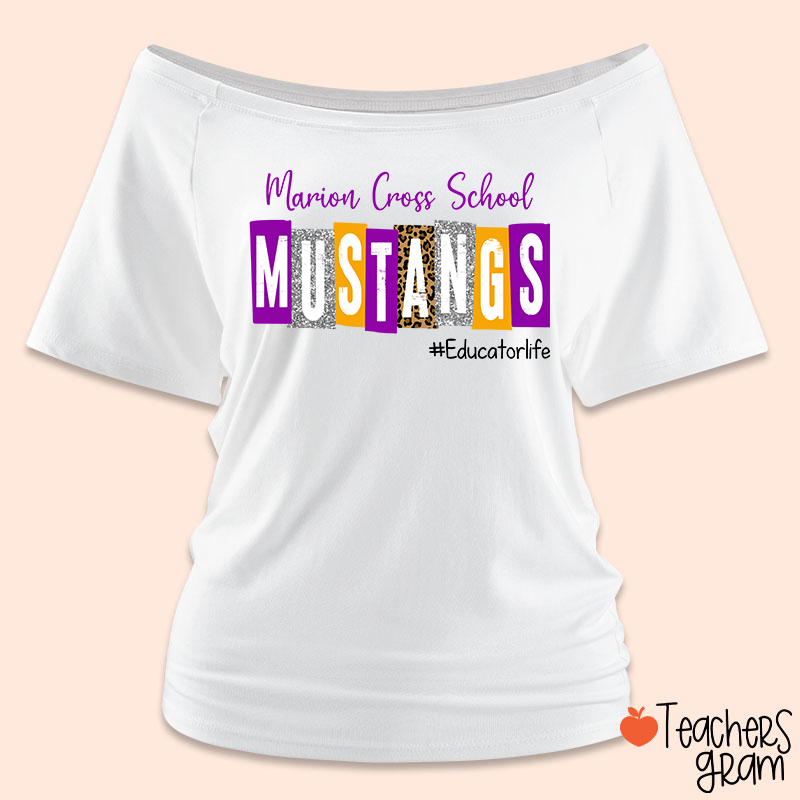 Personalized School Spirit Cheer For You Teacher Off Shoulder Shirt