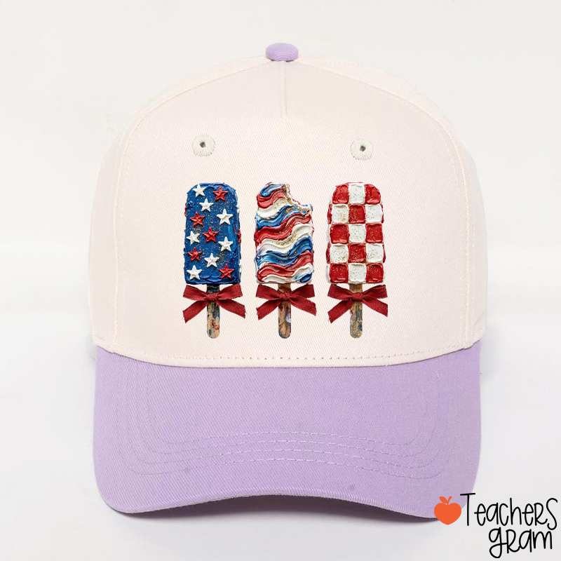 Patriotic Popsicle Teacher Baseball Cap