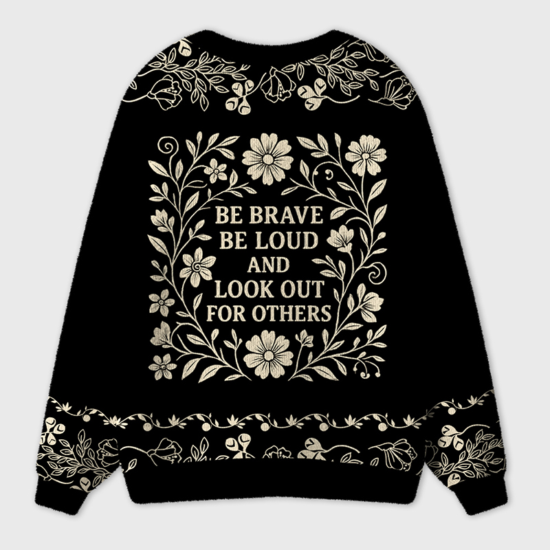 Be Brave Be Loud And Look Out For Others Teacher Ugly Cardigan Sweaters