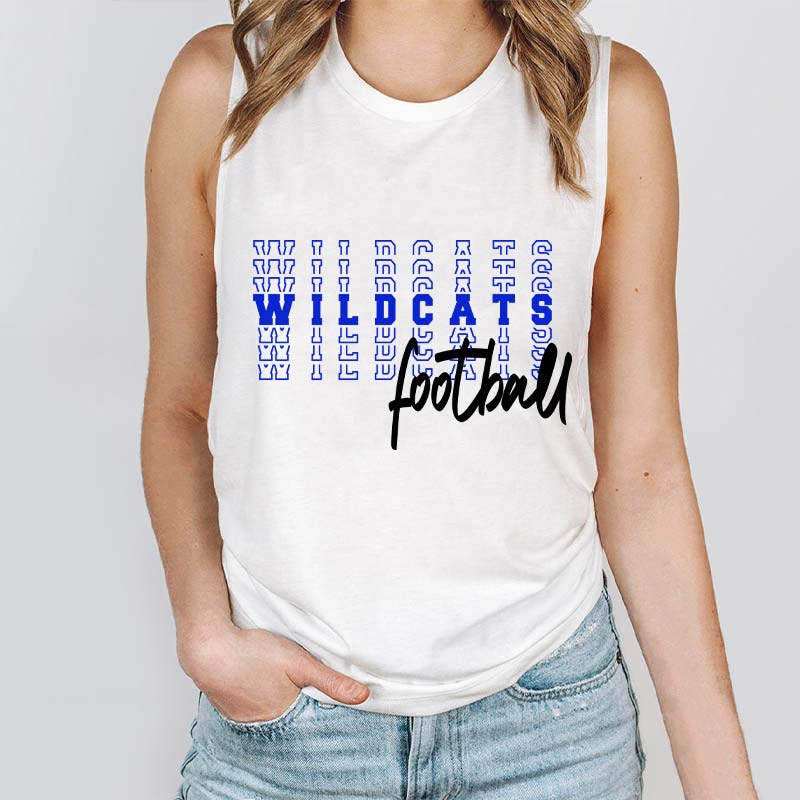 Personalized Mascot Text Stacking Teacher Tank Top