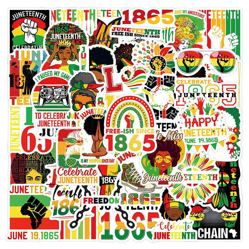 55 PCS Black Juneteenth Graffiti Teacher Stickers