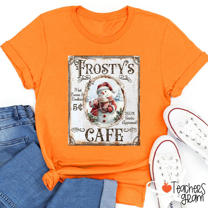 Frosty's Cafe In Winter Teacher T-Shirt