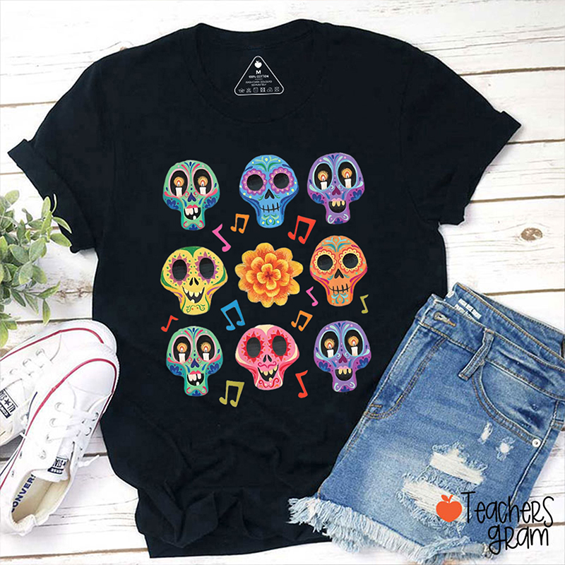 Día De Los Muertos Sugar Skulls Spanish Teacher T-Shirt