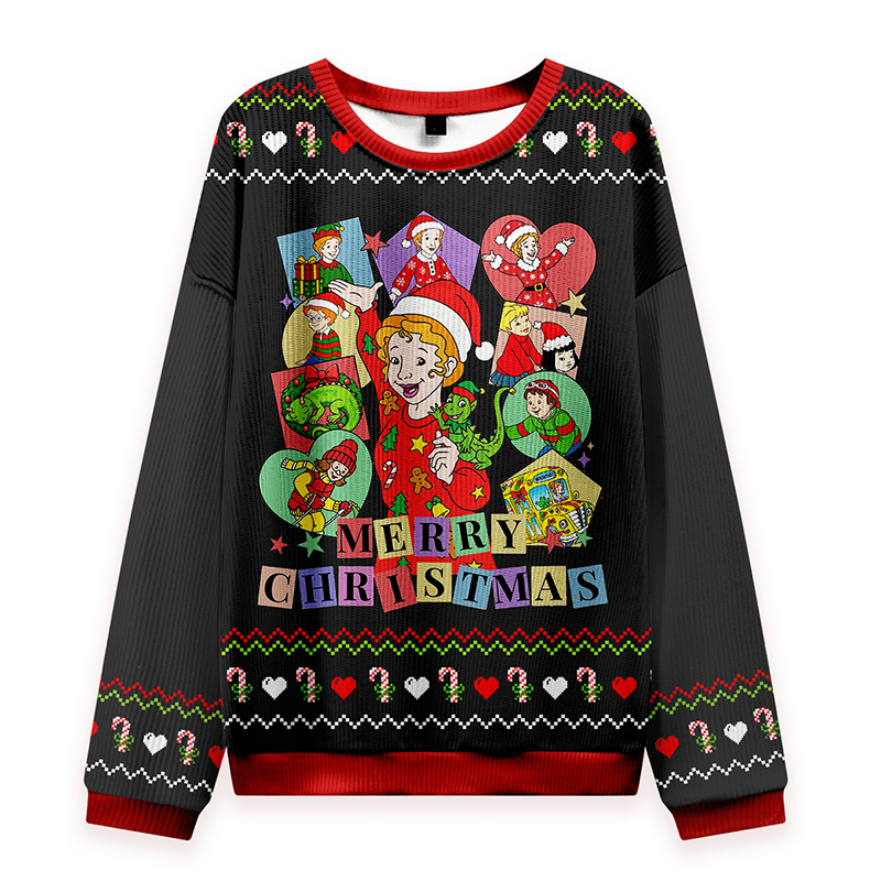 Merry Christmas Children Magic School Teacher Knit Sweatshirt