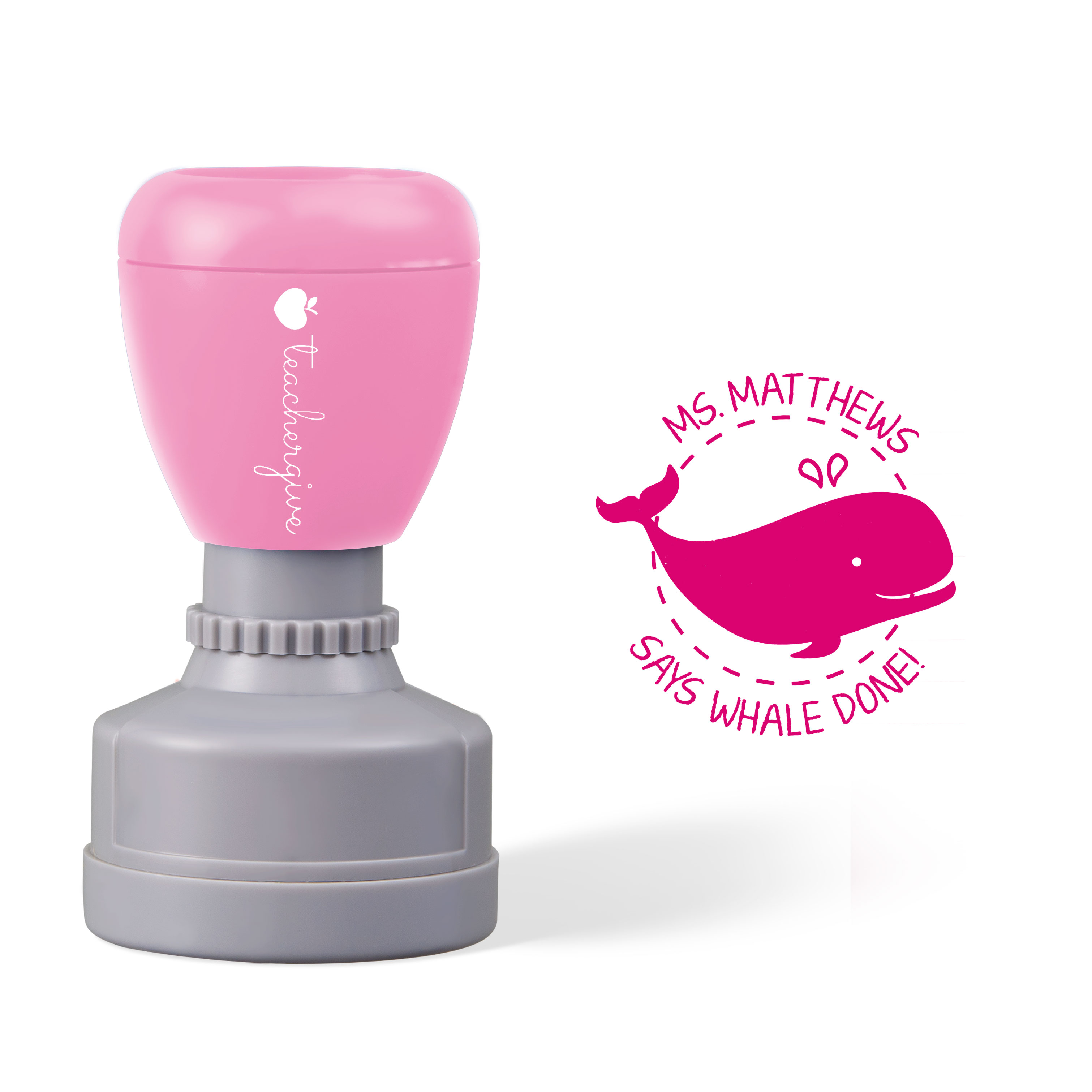 Personalized Whale Done Teacher Stamp