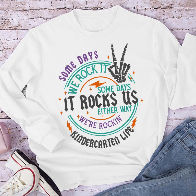 Personalized Grade Rock This School Teacher Long Sleeve T-Shirt