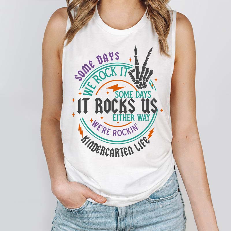 Personalized Grade Rock This School Teacher Tank Top