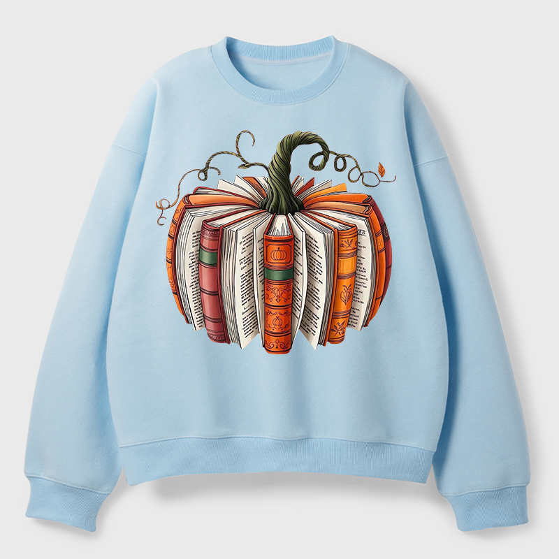 Pumpkin Book Teacher Fleece Sweatshirt