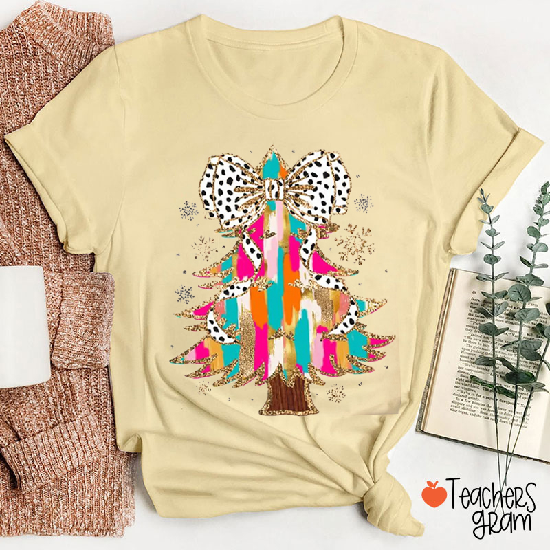 Colorful Christmas Tree Teacher T-Shirt