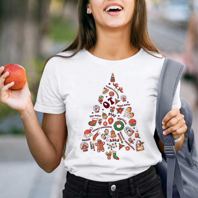 OT Christmas Tree Teacher T-Shirt