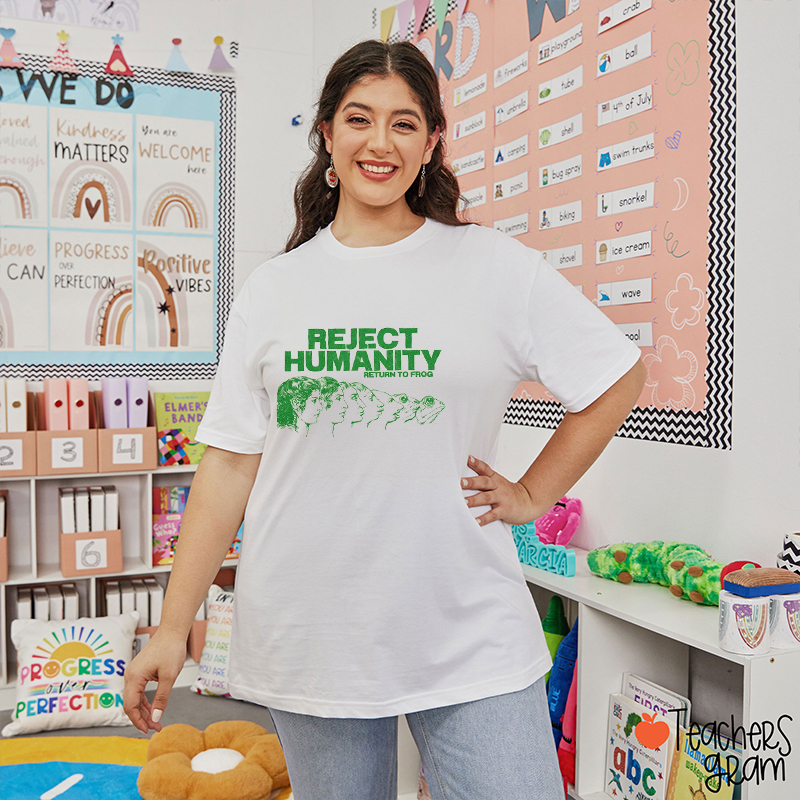 Reject Humanity Return To Frog Teacher T-Shirt