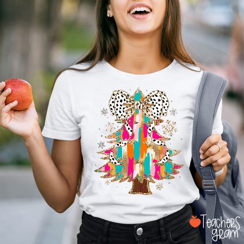 Colorful Christmas Tree Teacher T-Shirt