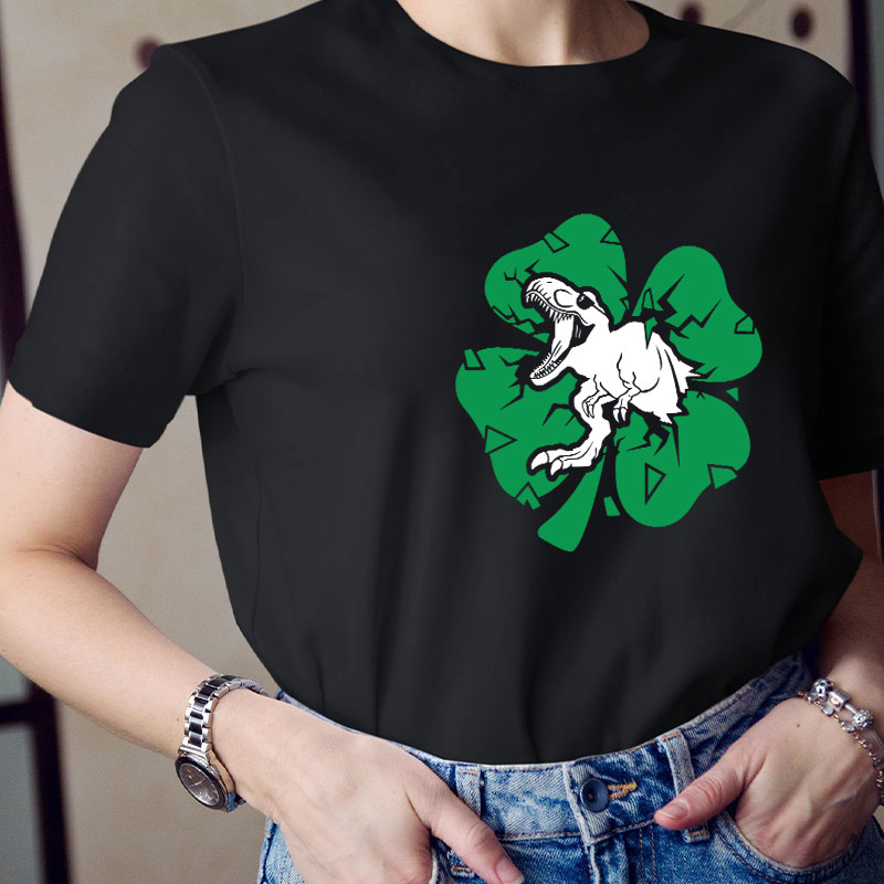 Dinosaur St Patricks Day Teacher T-Shirt