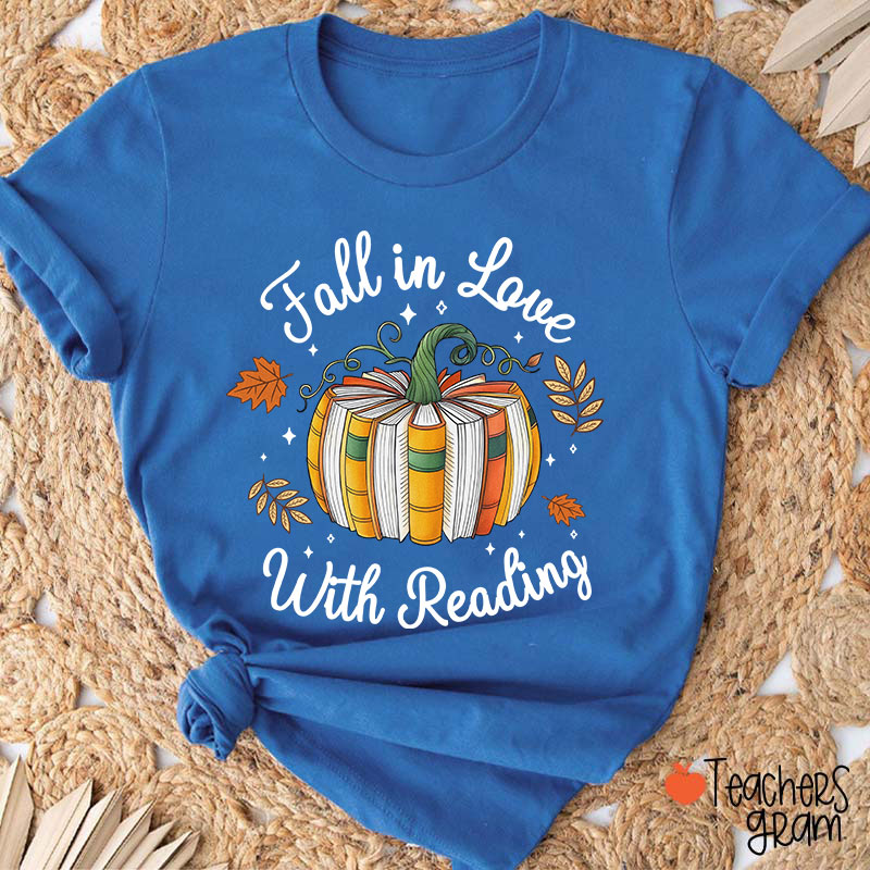 Fall In Love With Reading Autumn Teacher T-Shirt