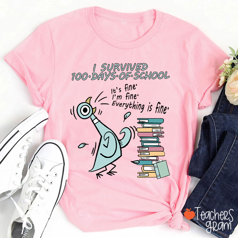 I Survived 100 Days Of School Teacher T-Shirt