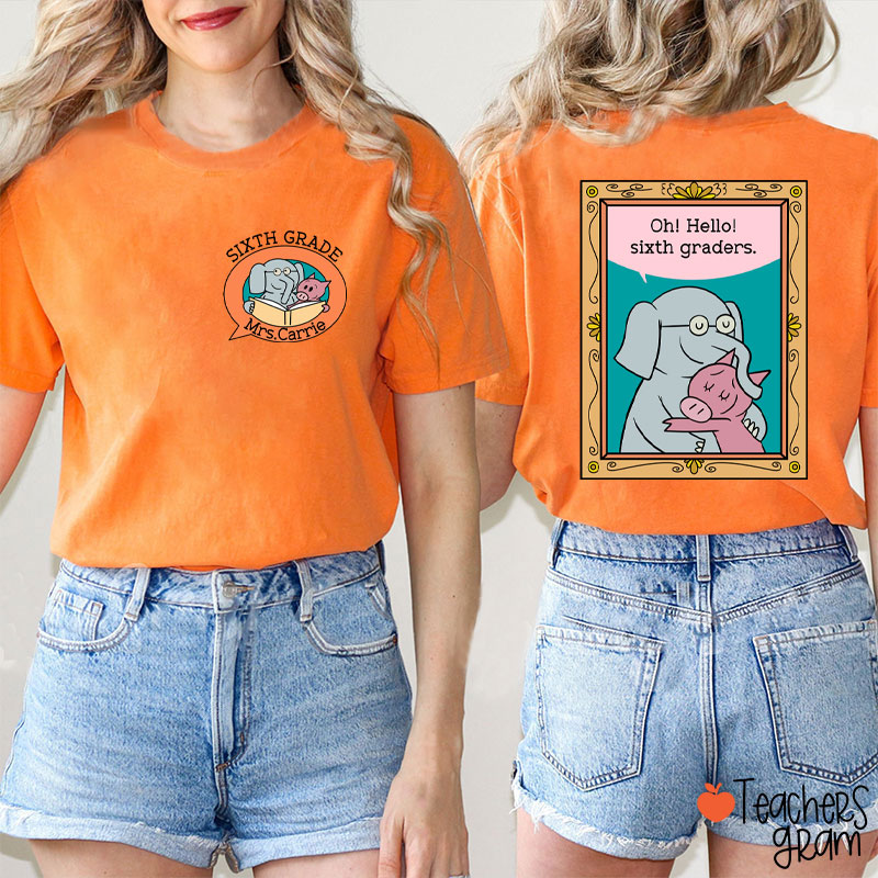 Personalized Oh Hello My Little Friends Teacher Two Sided T-Shirt