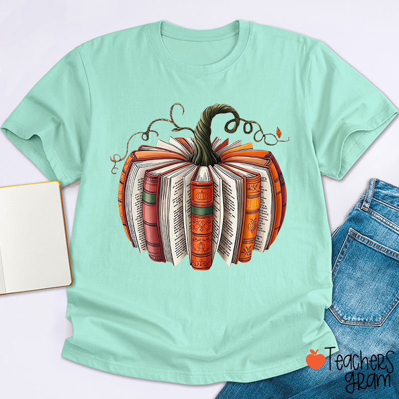 Pumpkin Book Teacher T-Shirt