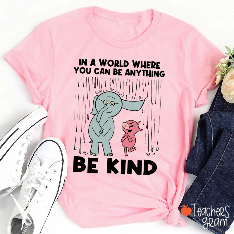 Be Kind In A World Where You Can Be Anything Teacher T-Shirt