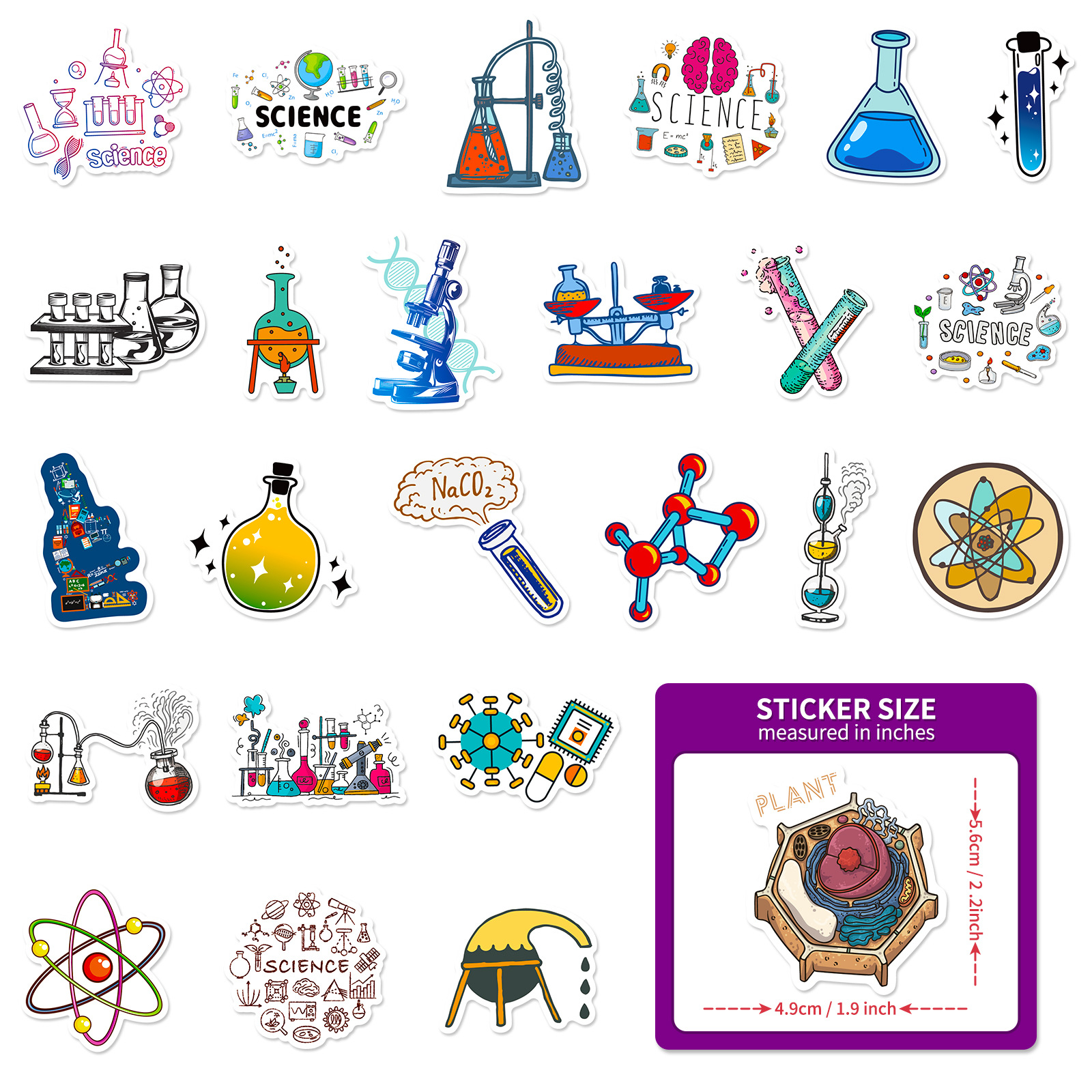 Scienece Various  Teacher 50PCS Stickers