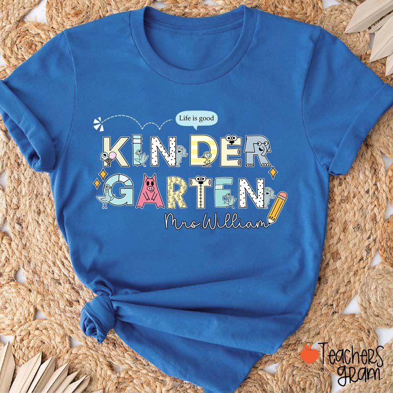 Personalized Grade And Name Life Is Good Teacher T-Shirt