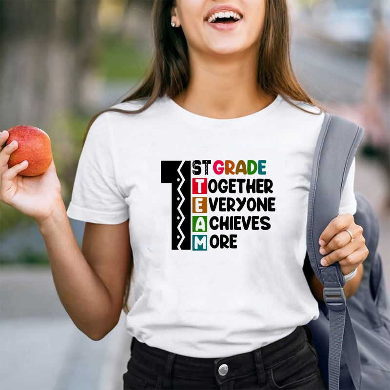Personalized Grade Together Everyone Achieves More Teacher T-Shirt