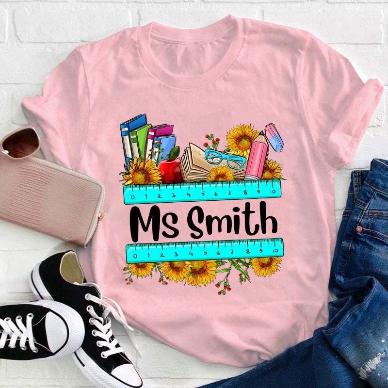 Personalized Name Happy Teaching Teacher T-Shirt