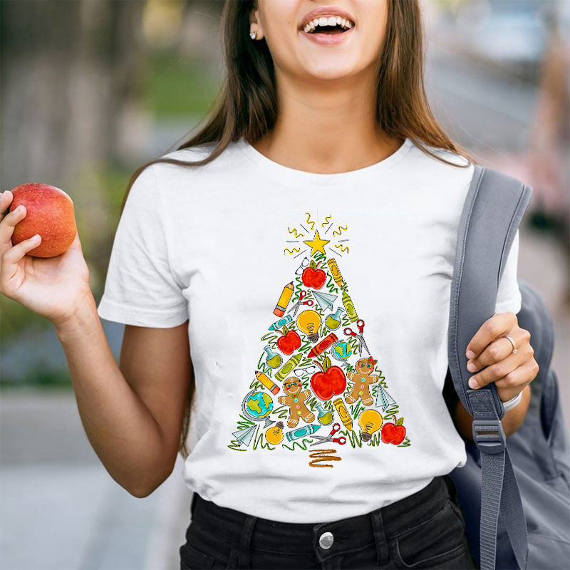 School Christmas Trees Teacher T-Shirt