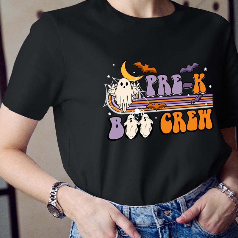 Personalized Grade Boo Crew Teacher T-Shirt